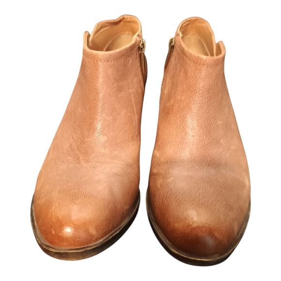 Lucky Brand Bardon 2 Brown Leather Zip Booties Women’s Size 8.5M Good Condition - Picture 3 of 11